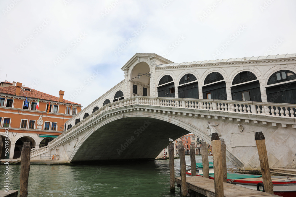 Rialto bridge without people because of the quarantine caused by Rialto bridge without people because of the quarantine caused by