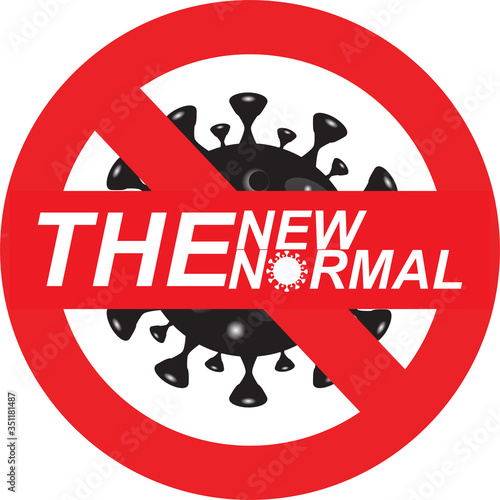 New normal concept. Logo graphic design "new normal" text for ad, banner, graphic elements. After the epidemic the COVID-19 virus caused the new normal worldwide. Vector illustration