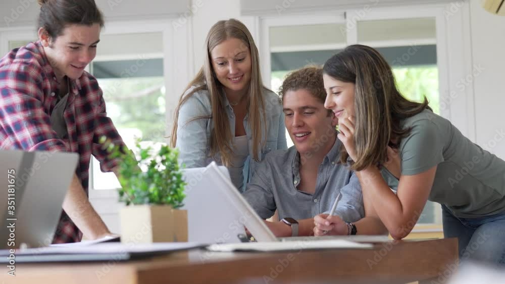 Young people in co-working space Young people in co-working space