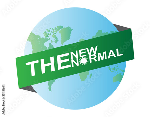 New normal concept. Logo graphic design "new normal" text for ad, banner, graphic elements. After the epidemic the COVID-19 virus caused the new normal worldwide. Vector illustration