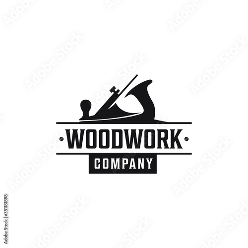 Vintage  Woodworking Carpenter Wood Fore Plane / Jack Plane Logo design