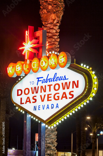 Photography The downtown Las Vegas sign at night