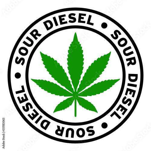 Round Sour Diesel Marijuana Strain Clipart
