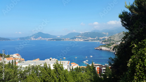 blue Adriatic sea near Budva and Becici - resort of Montenegro