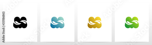 Swirling Leaves On Letter Logo Design M