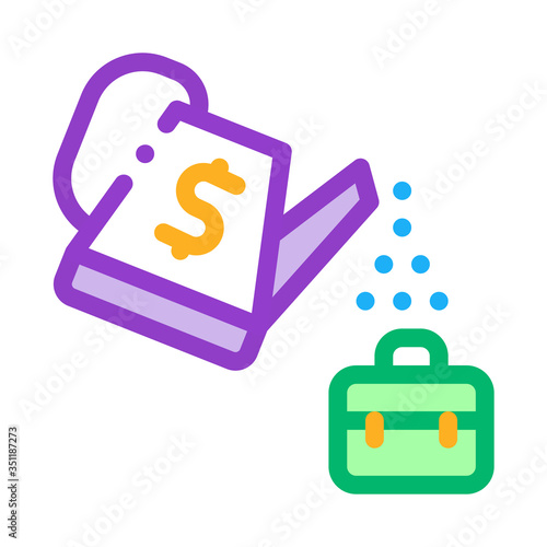 cash watering job cultivation icon vector. cash watering job cultivation sign. color symbol illustration