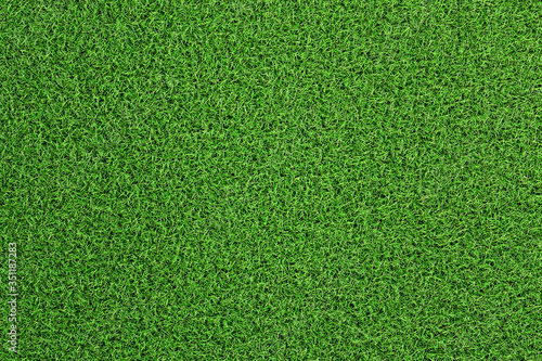3D illustration of above view of green grass or lawn of a play ground or field. Pattern and Textured concept.