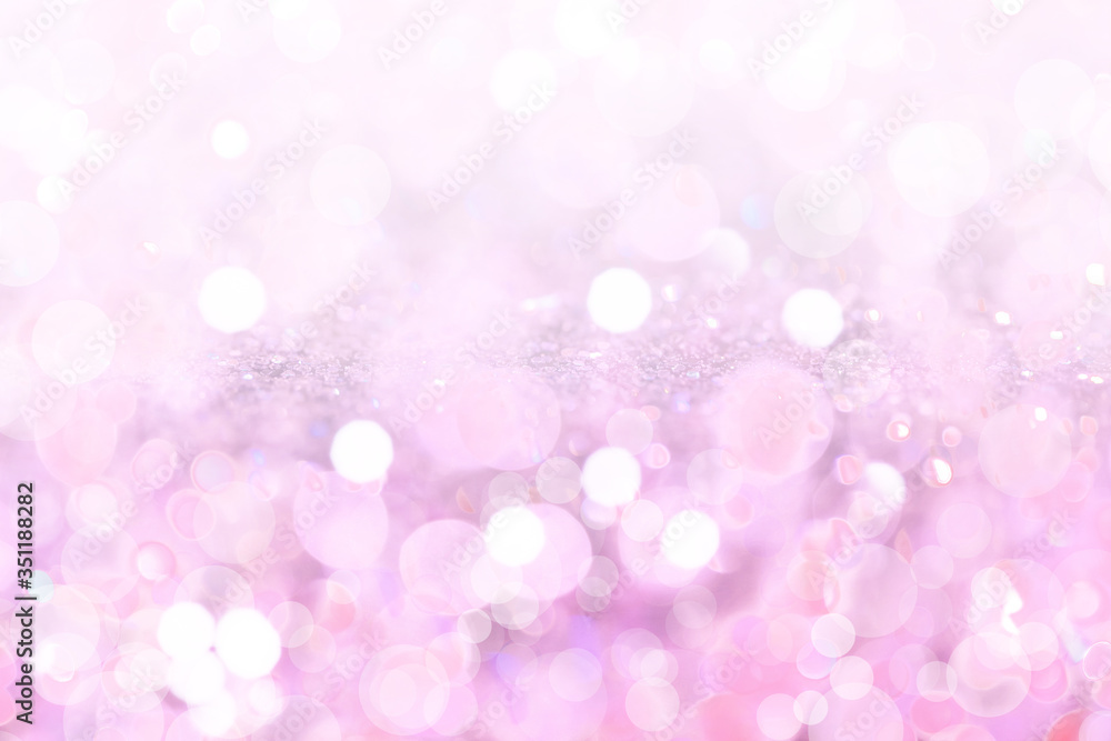 Blurred view of pink lights as background, bokeh effect