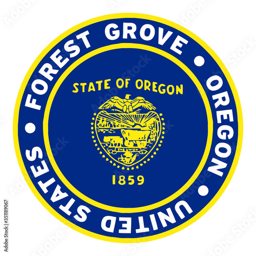 Round Forest Grove Oregon United States Flag Clipart 3