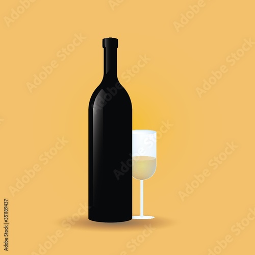 wine bottle and glass