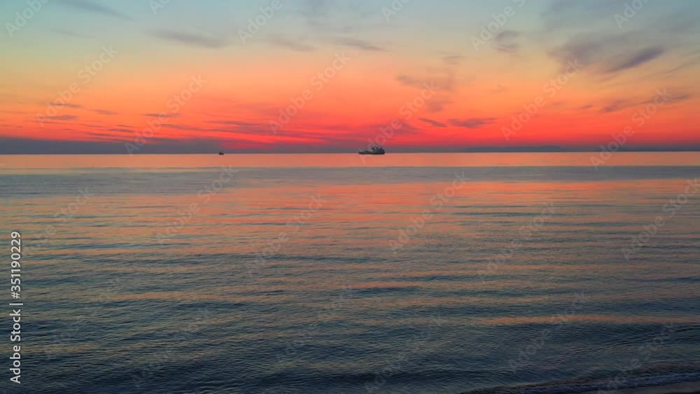 Aerial view of the sea landscape with a beautiful sunset. Aerial view of the sea landscape with a beautiful sunset.