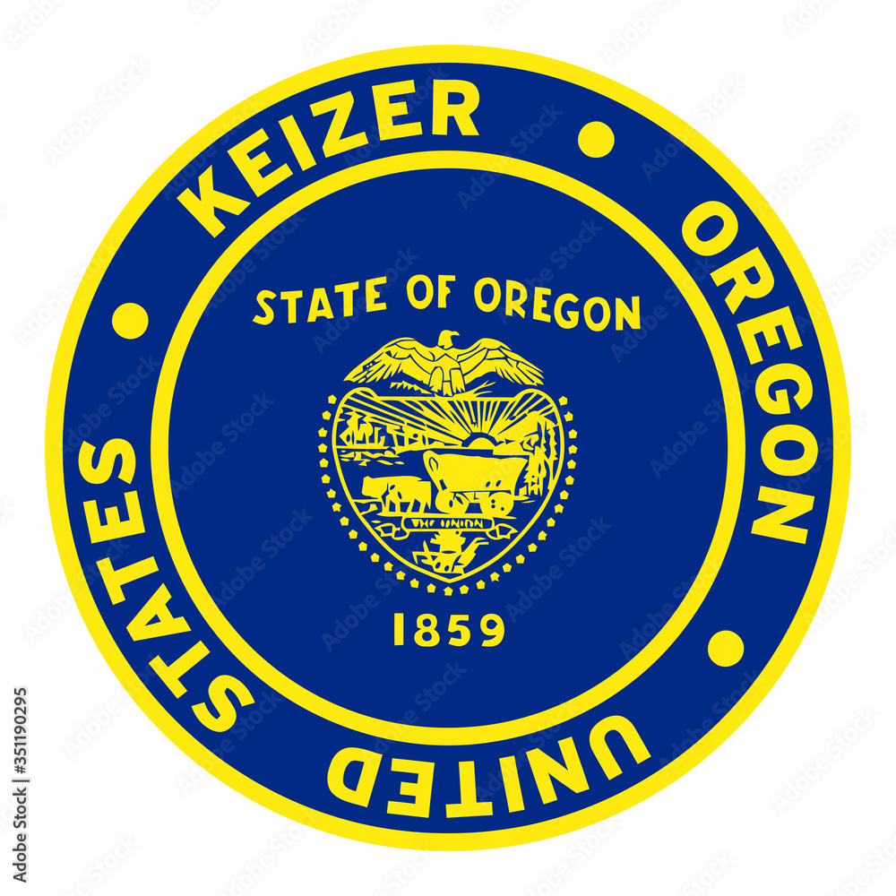 Round Keizer Oregon United States Flag Clipart 2 Stock Vector Adobe Stock