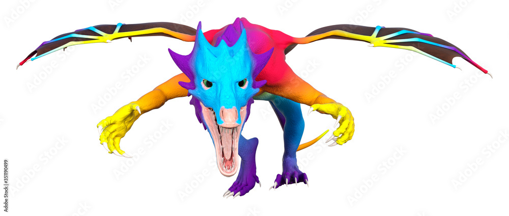 3D Rendering Fairy Tale Dragon on White 3D Rendering Fairy Tale Dragon on White