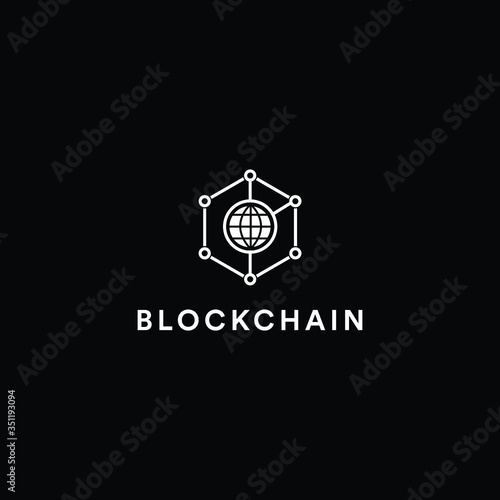 Blockchain Logo Template. Technology Vector Design. Cryptocurrency Illustration