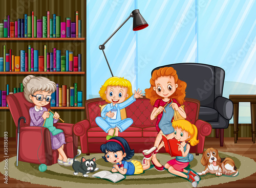 Happy family at home