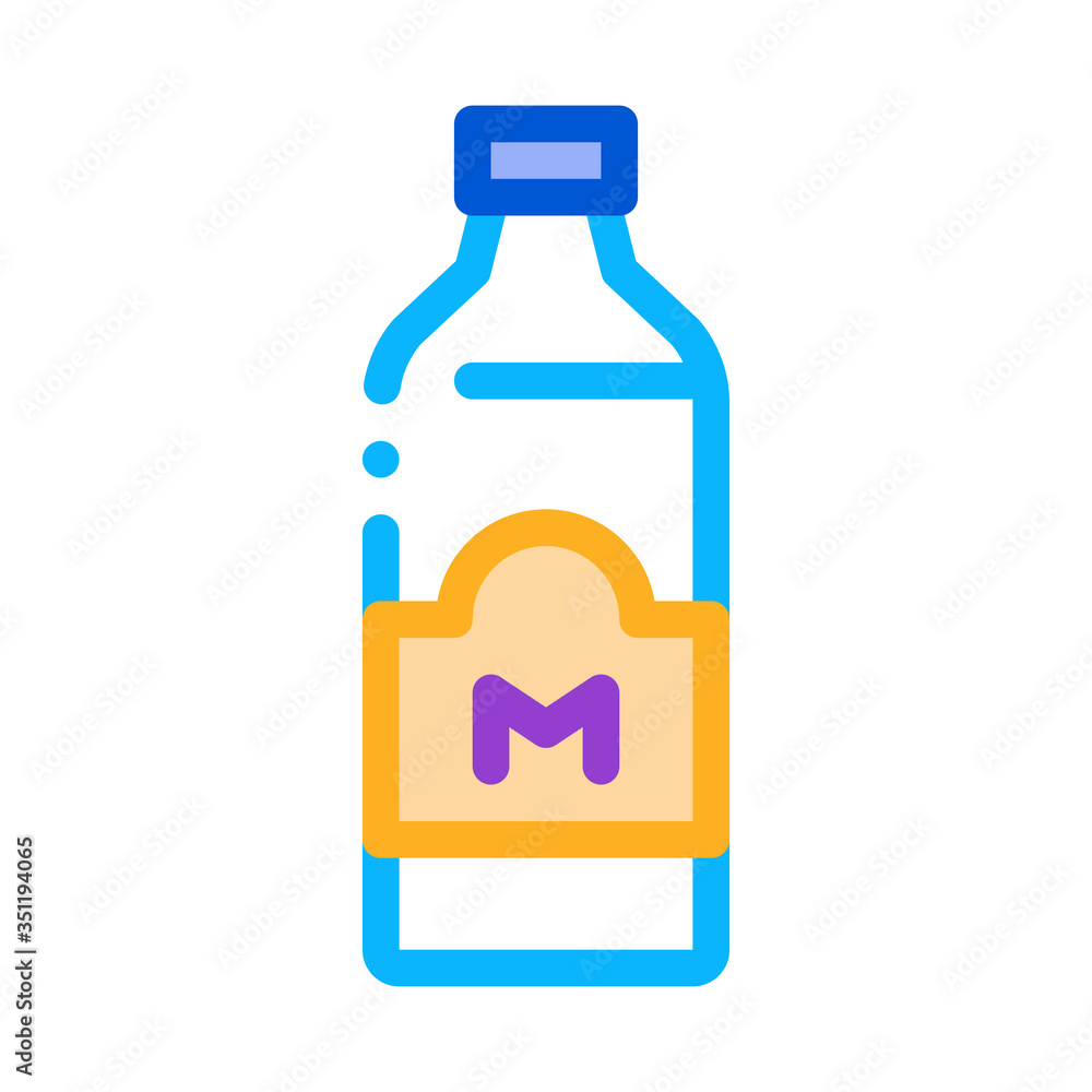bottle of store milk icon vector. bottle of store milk sign. color symbol illustration