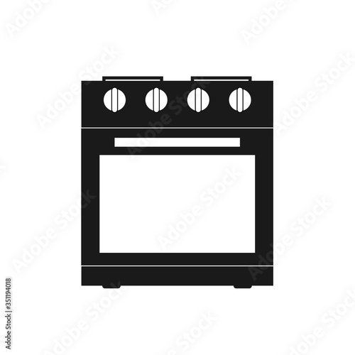 Black Oven icon isolated on white background. Stove gas oven sign