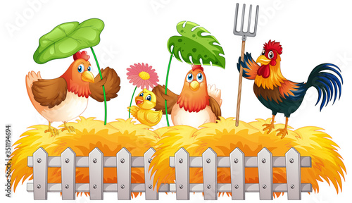 Farm theme background with farm animals