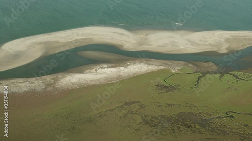 Wallpaper Mural Aerial panning shot of landscape by sea, Idyllic view of beach - Sossusvlei, Namibia Torontodigital.ca