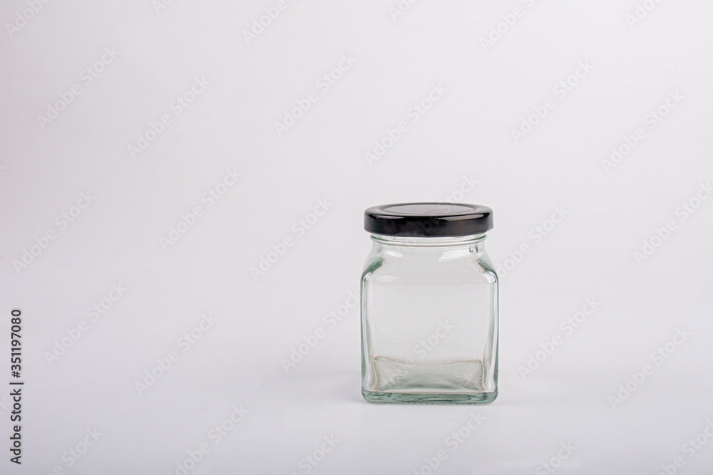 view side empty glass bottles, Close-up view side empty glass bottles, Close-up