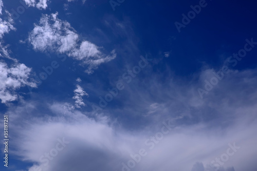 Rich and charming clouds on a bright Sunny day in a blue sky