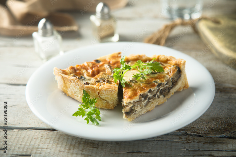 Homemade mushroom tart or quiche Homemade mushroom tart or quiche