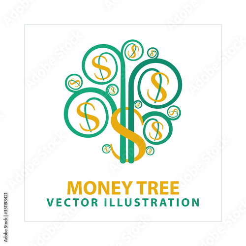 Money Tree. Money tree simple vector illustration. Part of set.