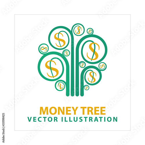 Money Tree. Money tree simple vector illustration. Part of set.