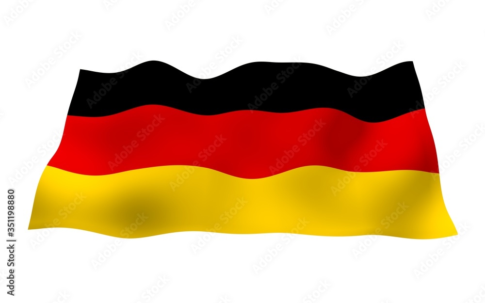 Flag of Germany. Wide format 3D illustration. State symbol of the Federal Republic of Germany. 3D rendering Flag of Germany. Wide format 3D illustration. State symbol of the Federal Republic of Germany. 3D rendering