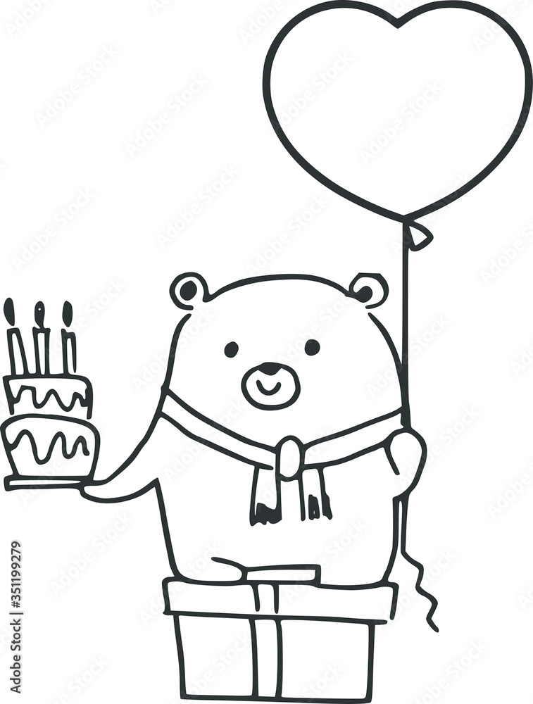 happy birthday card cartoon bear