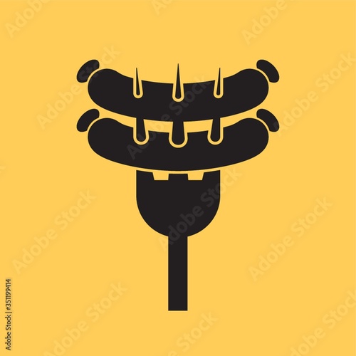 sausage on fork