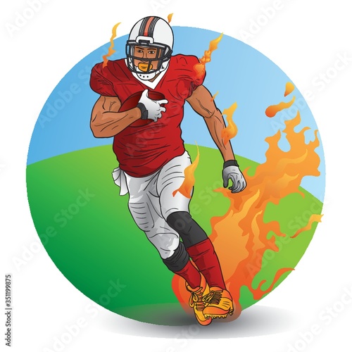 football player on fire