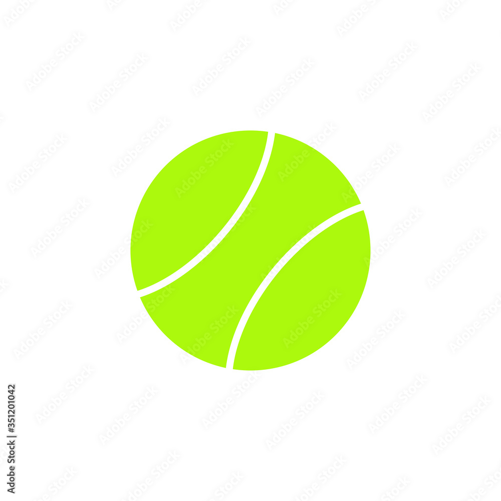 Tennis ball icon in flat style. Design template vector