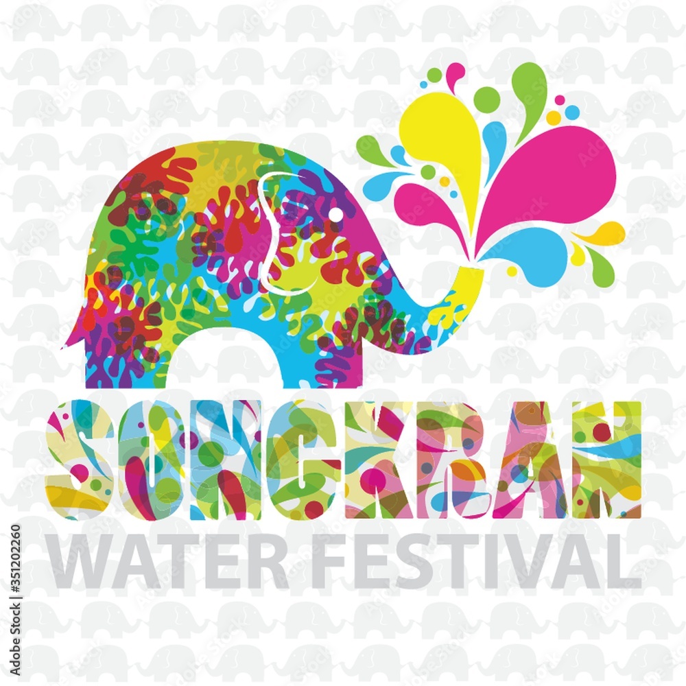 A songkran water festival vector illustration.