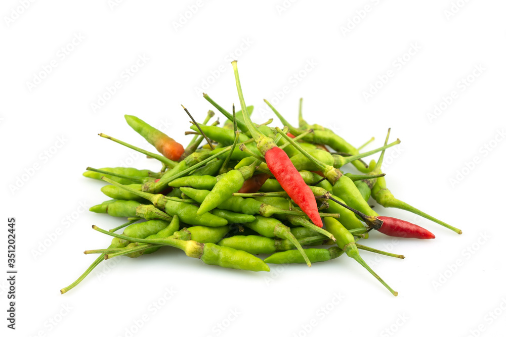 Bird pepper chili isolated on white background Bird pepper chili isolated on white background