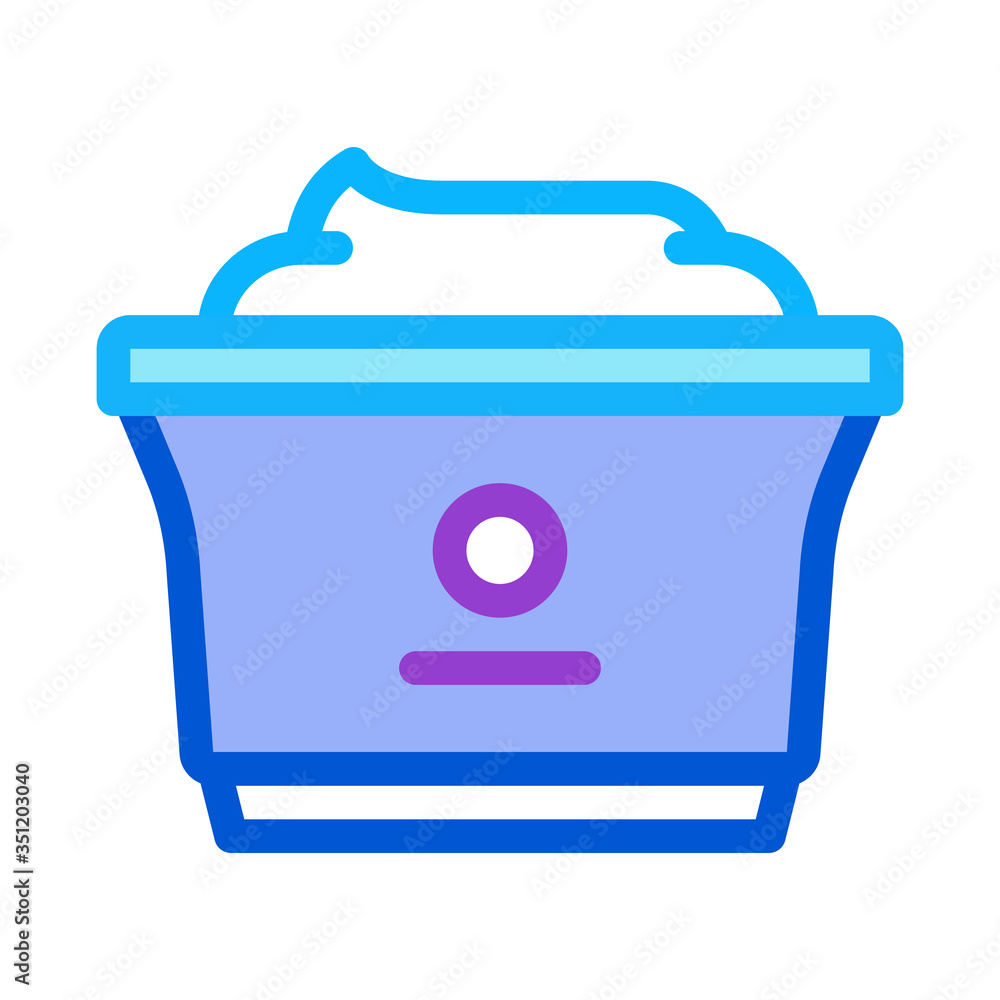 plastic cup of yogurt icon vector. plastic cup of yogurt sign. color symbol illustration plastic cup of yogurt icon vector. plastic cup of yogurt sign. color symbol illustration