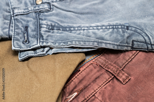 denim texture in different colors. Denim jeans background