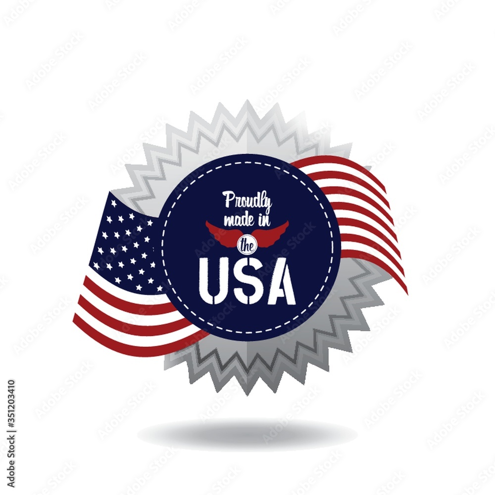 USA label illustration. USA label illustration.