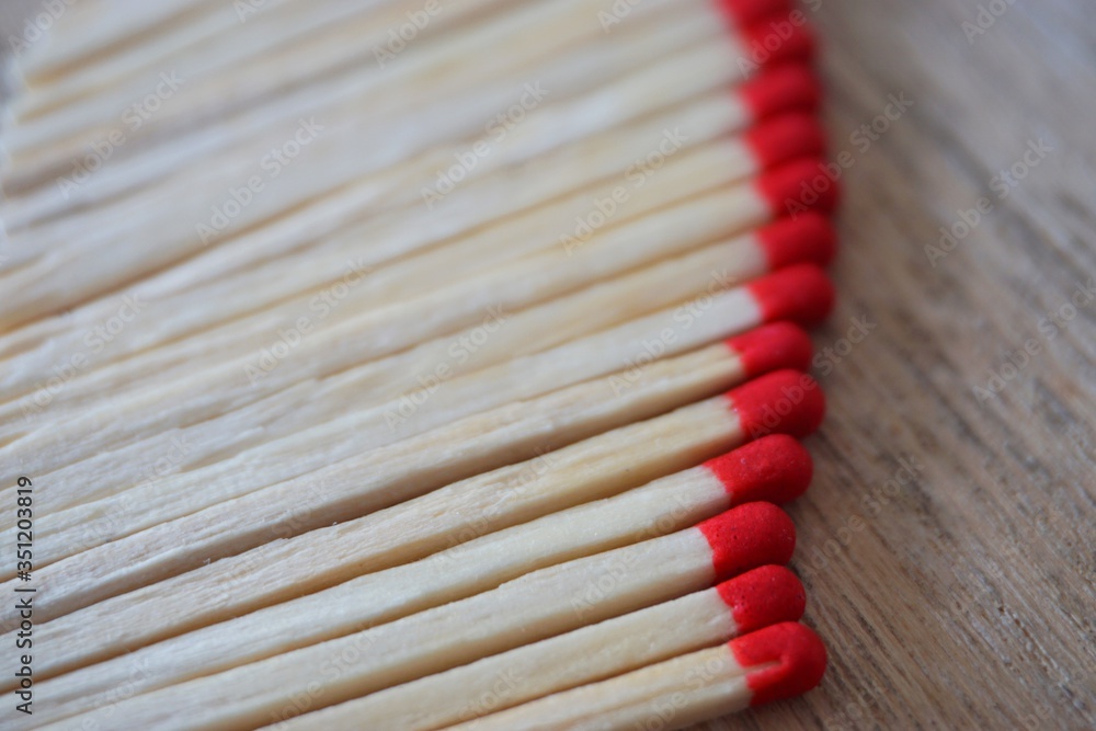 Red Matchsticks in a row Red Matchsticks in a row