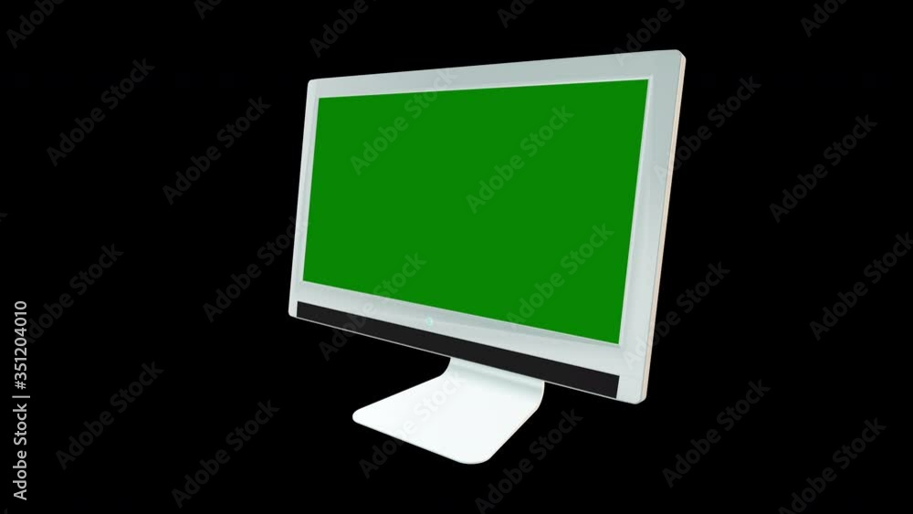 4K UHD blank Monitor screen animated with Green Screen Alpha Channel transparent Background 4K UHD blank Monitor screen animated with Green Screen Alpha Channel transparent Background