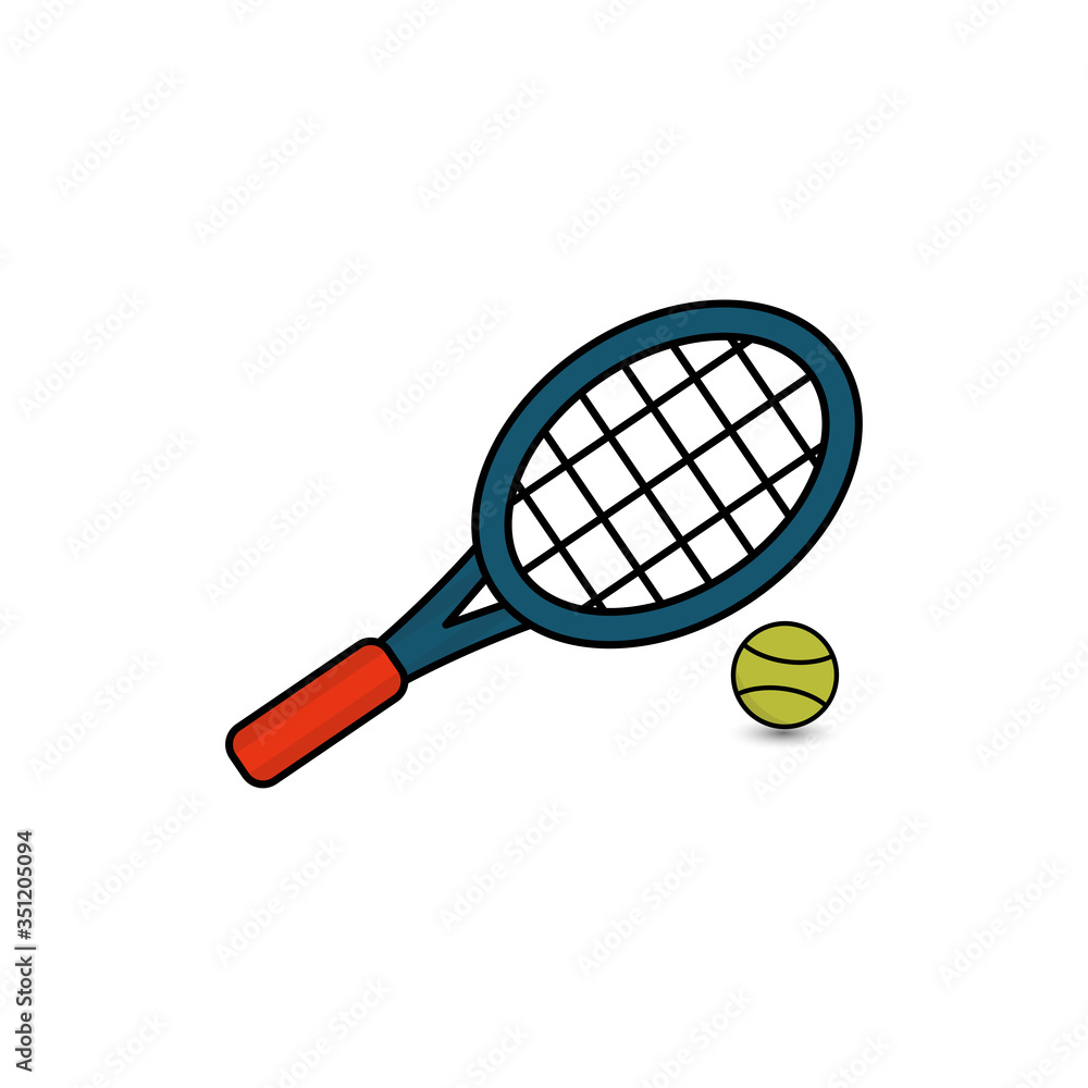 Vector set of tennis rackets and tennis balls flat style. Design template vector