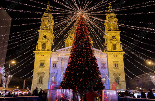 Budapest Christmas Market at Saint Stephen Basilica square