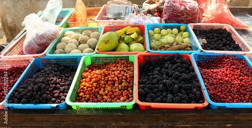 different kind of Indian Barries for sale in the street photo