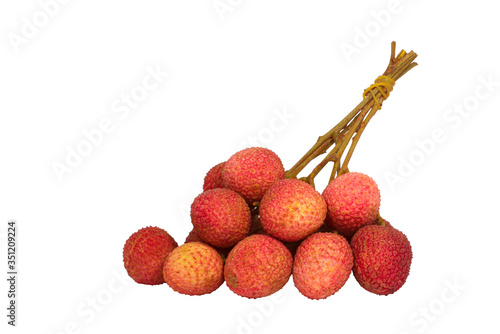 Lychee fruit has a sweet, fragrant flavor. Isolated on a white background photo