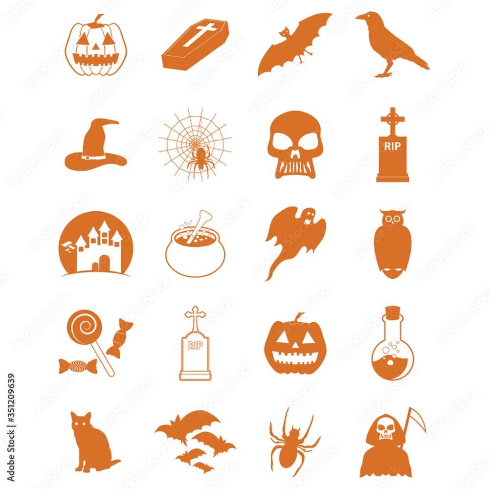 set of halloween icons set of halloween icons