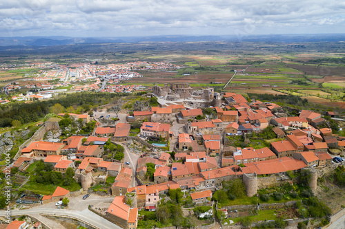 Castelo Rodrigo drone aerial view village landscape, in Portugal