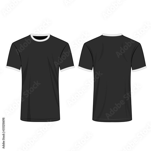 Two colors t shirt white and black isolated vector set 