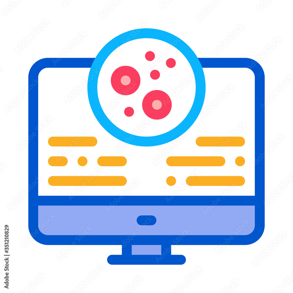 computer study of skin problems icon vector. computer study of skin problems sign. color symbol illustration computer study of skin problems icon vector. computer study of skin problems sign. color symbol illustration