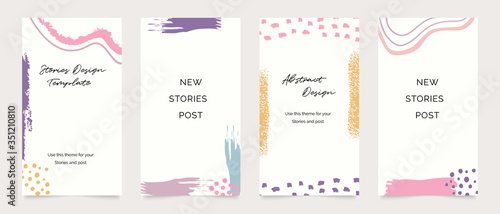Design backgrounds for social media post and stories. Photo frame template for shop , fashion, blog, web ads. Trendy Memphis design cover. Abstract shape with minimal design. Vector  illustration.