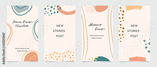 Design backgrounds for social media post and stories. Photo frame template for shop , fashion, blog, web ads. Trendy Memphis design cover. Abstract shape with minimal design. Vector  illustration.